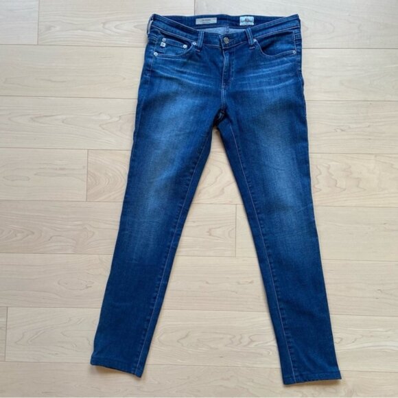 AG Adriano Goldschied The legging super skinny blue stretchy soft denim short 28 - Picture 9 of 9